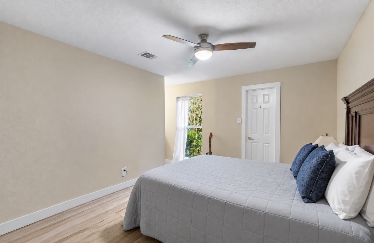 Secondary bedroom shares a jack and jill bathroom with another secondary bedroom.