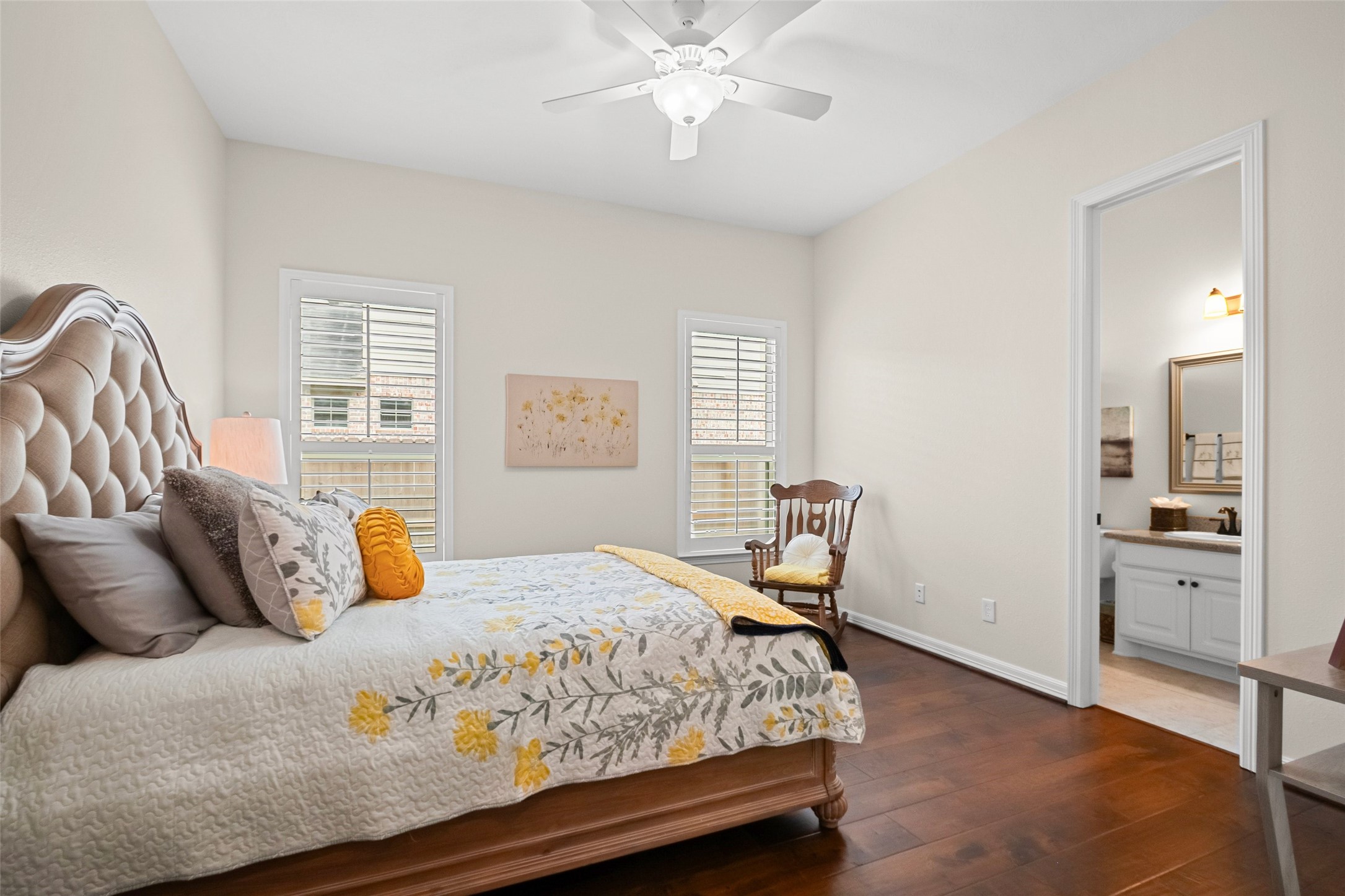 Large secondary bedroom with a full bath en-suite.