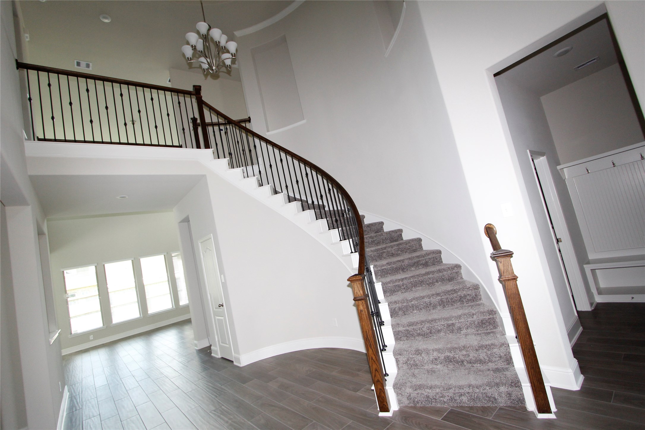Spiral star case leading to the huge game room upstairs Spiral star case leading to the huge game room upstairs