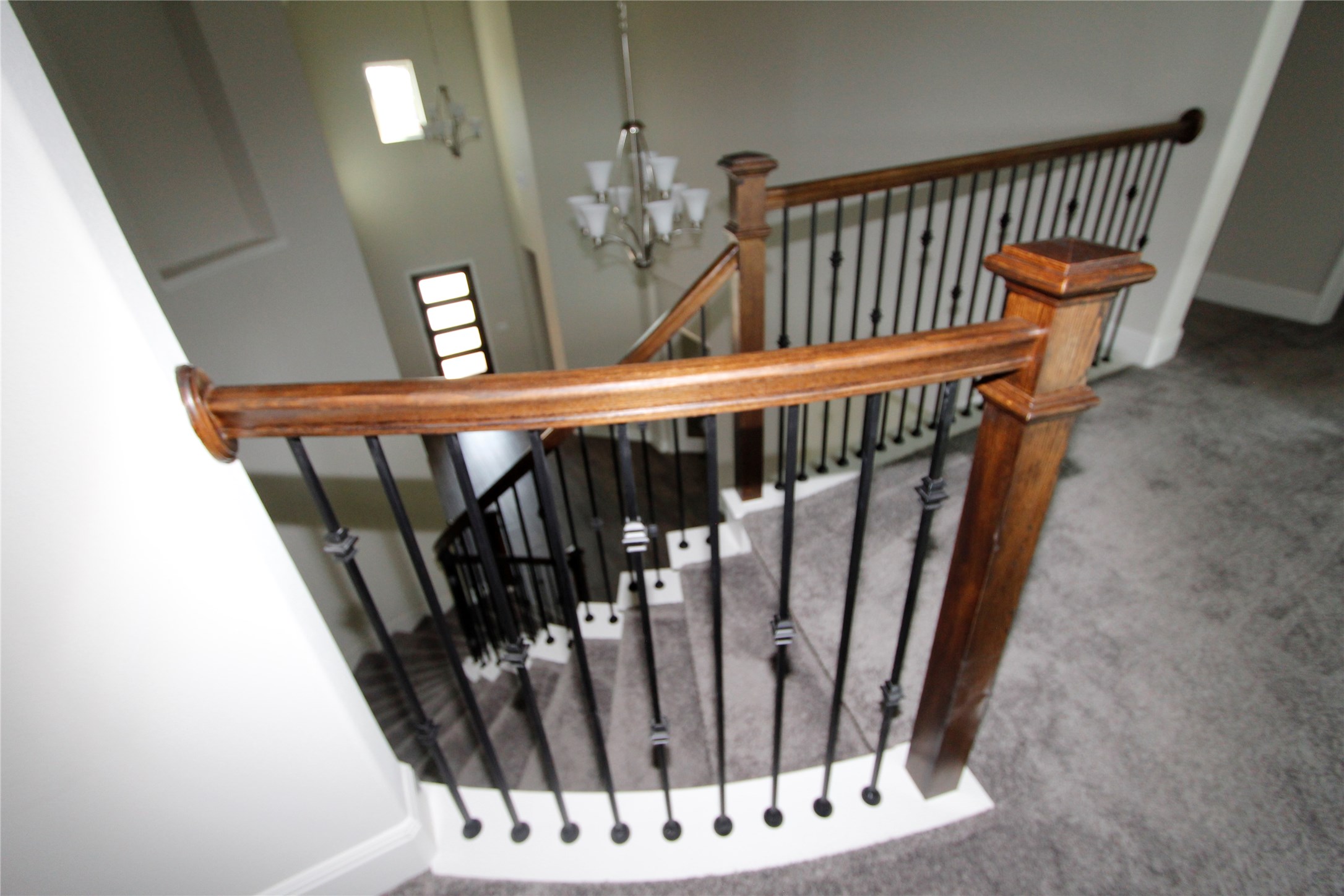 Upstairs spindle rails and the walkway