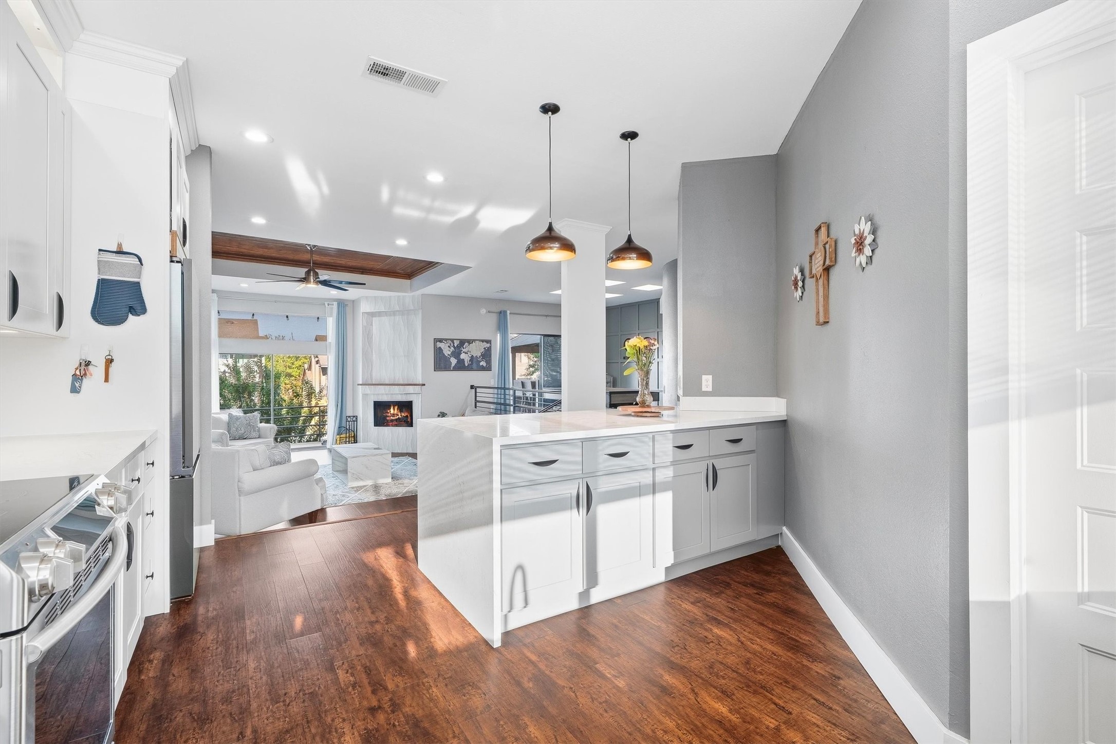 Abundant natural light highlights the modern finishes throughout the home.