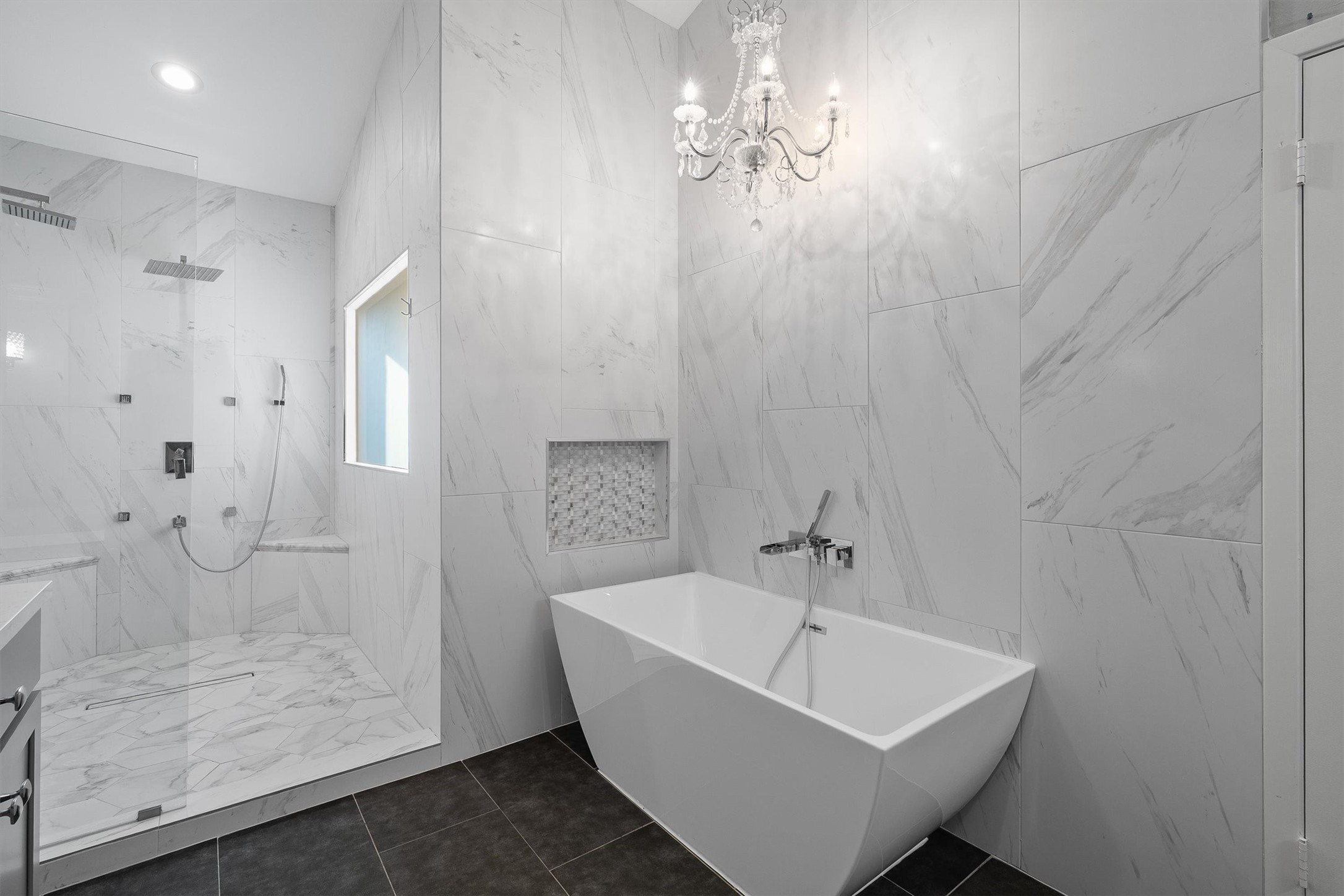 Deep soaking tub designed for ultimate relaxation.