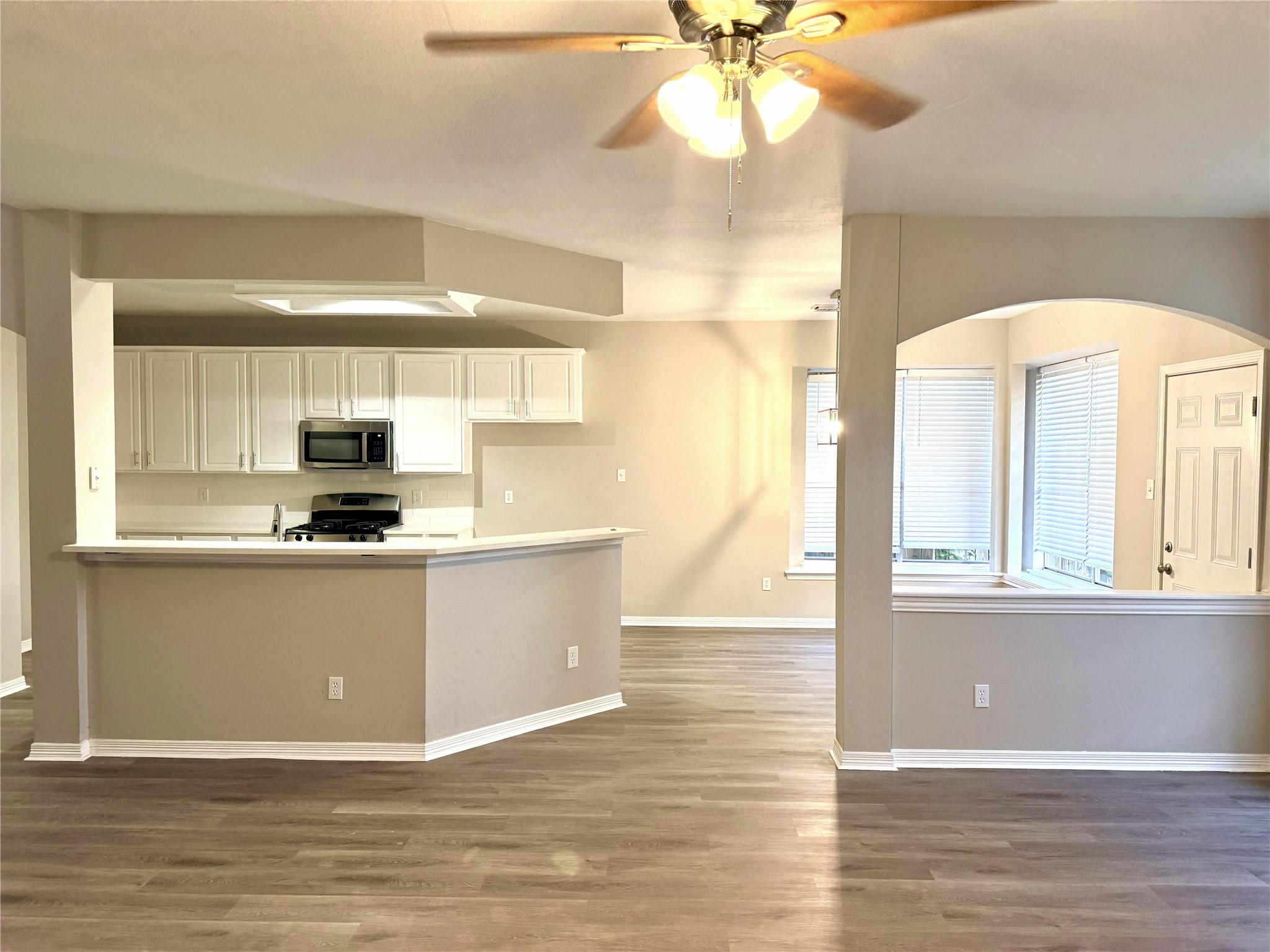 View of Kitchen & Breakfast nook from Family Room