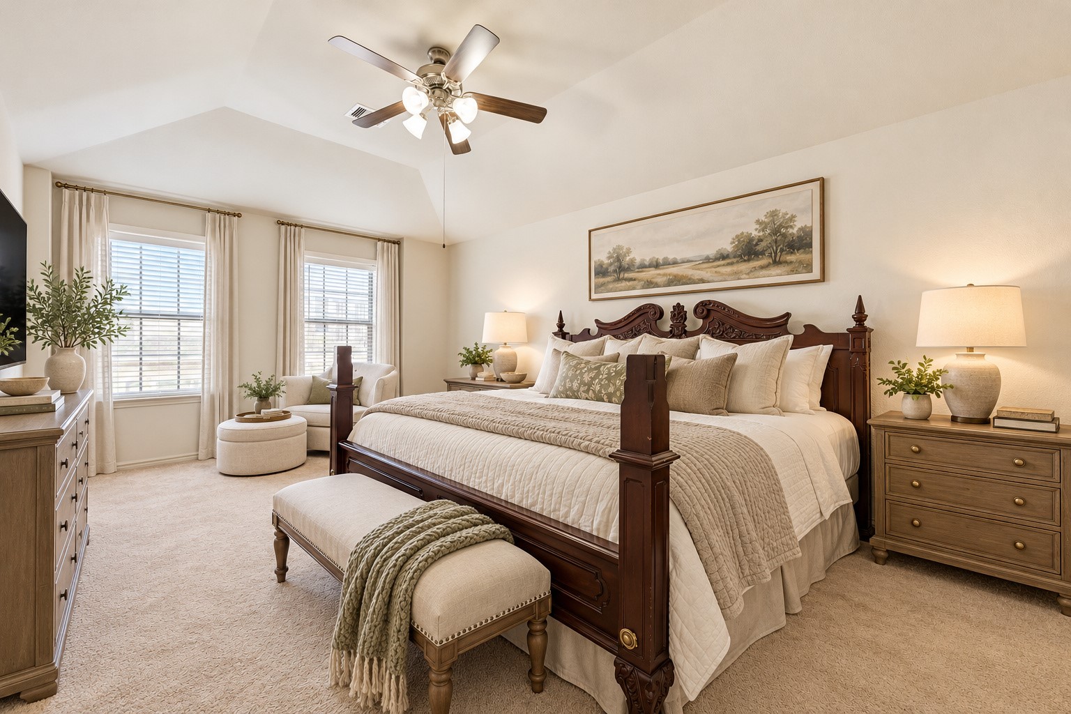 Primary Bedroom located on third floor with laundry room located directly outside of this gorgeous bedroom for easy convenience and access.