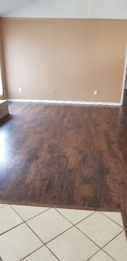 Wood floors in den