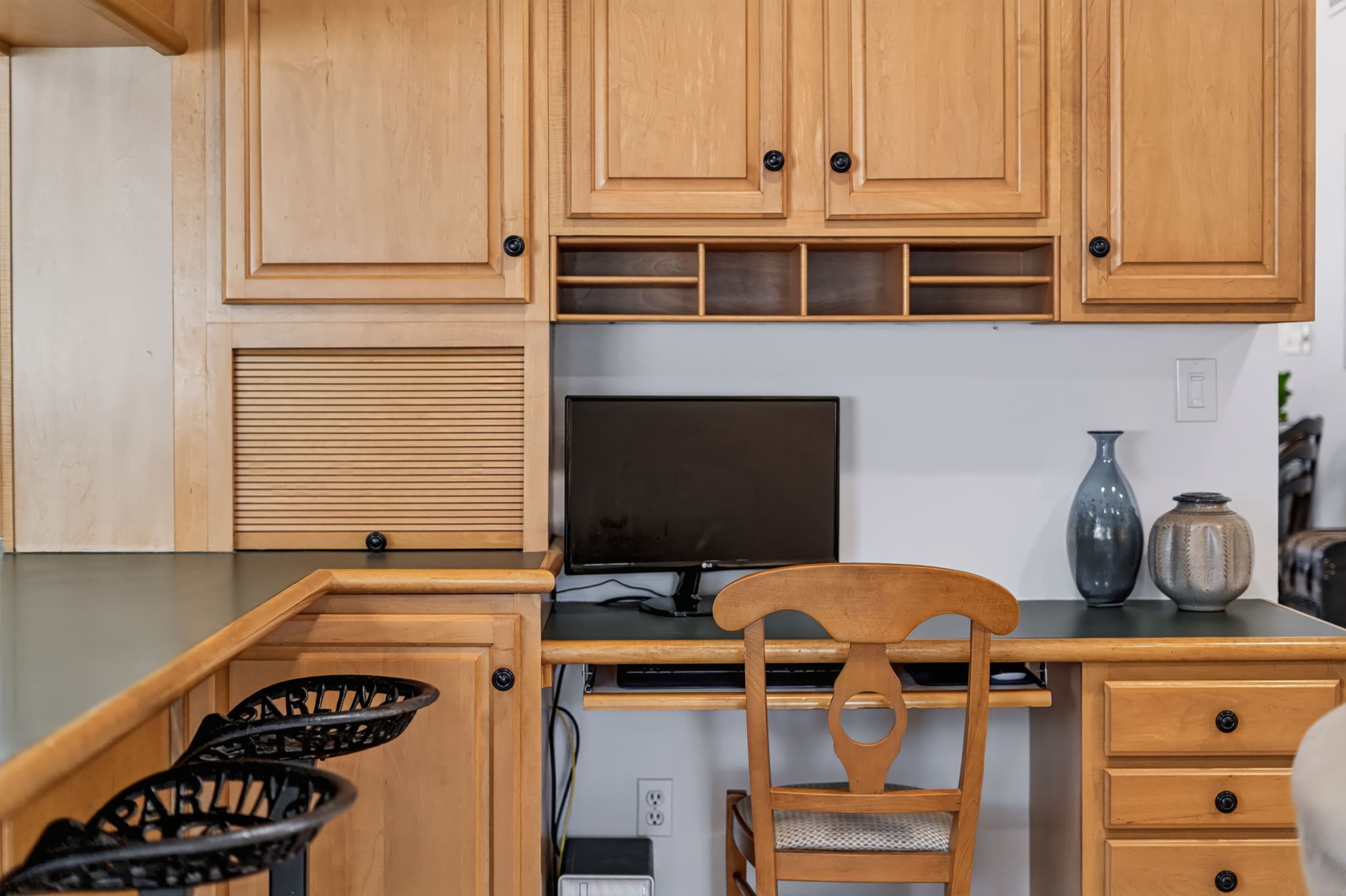 Your own mini office! This dedicated workspace is perfect for working from home, managing household tasks, or helping the kids with homework.