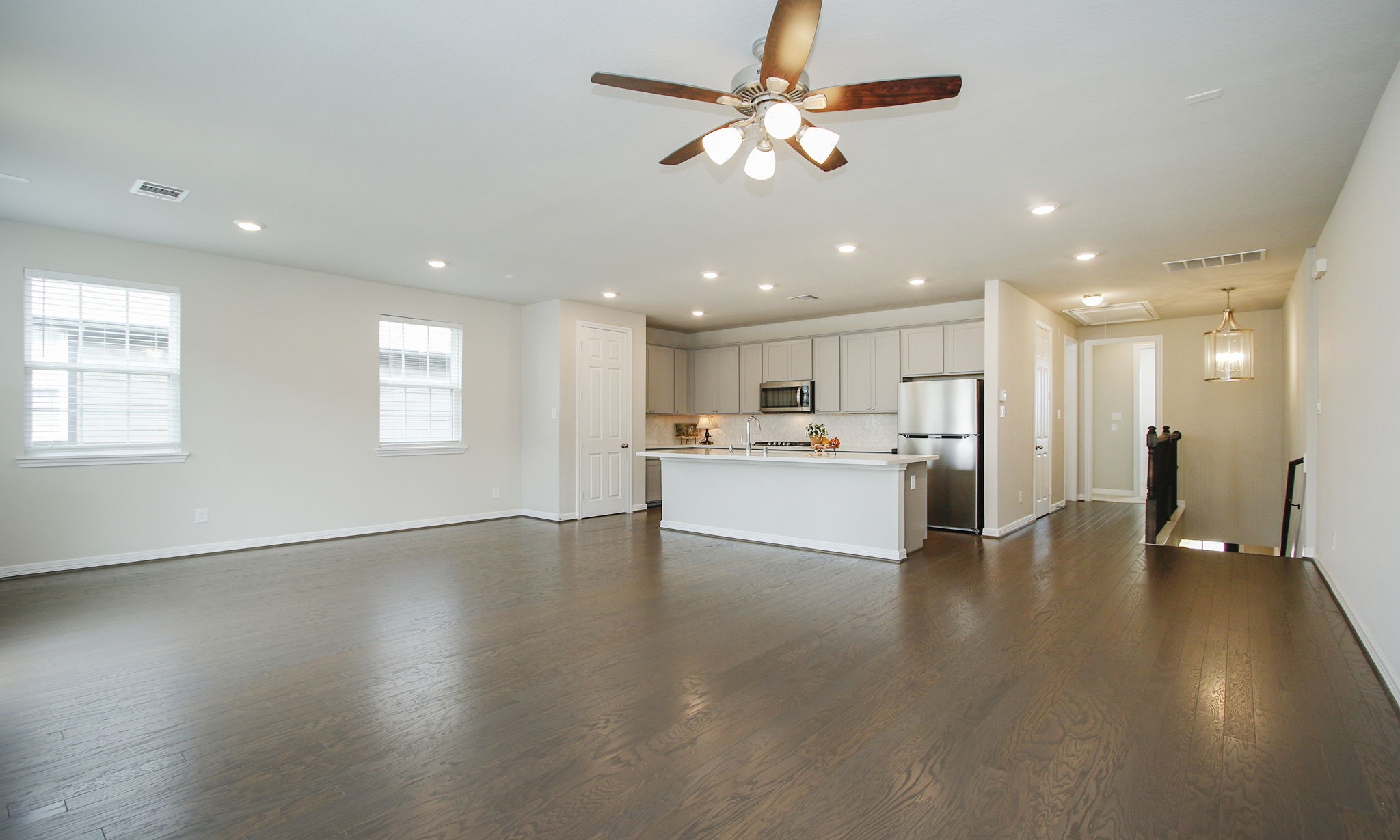 Family room open to kitchen