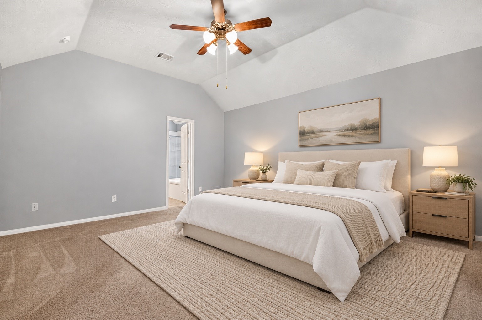primary bedroom virtually staged