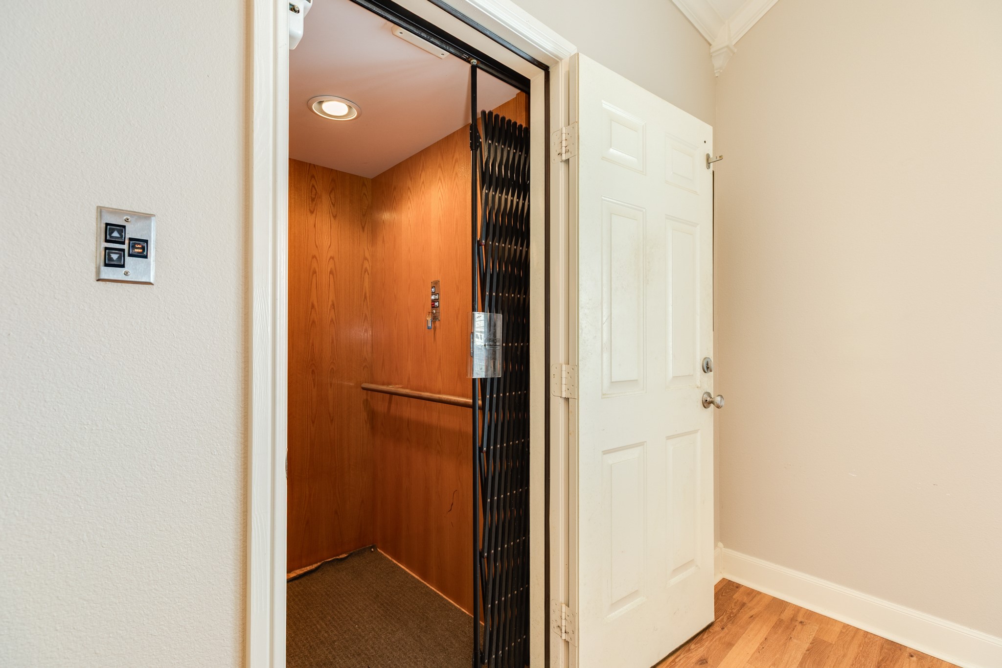 View into the elevator.