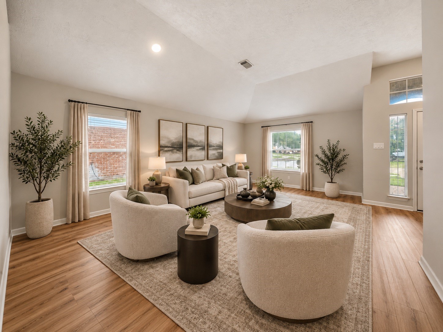Virtually staged view shows how this versatile room can function as an additional family area.