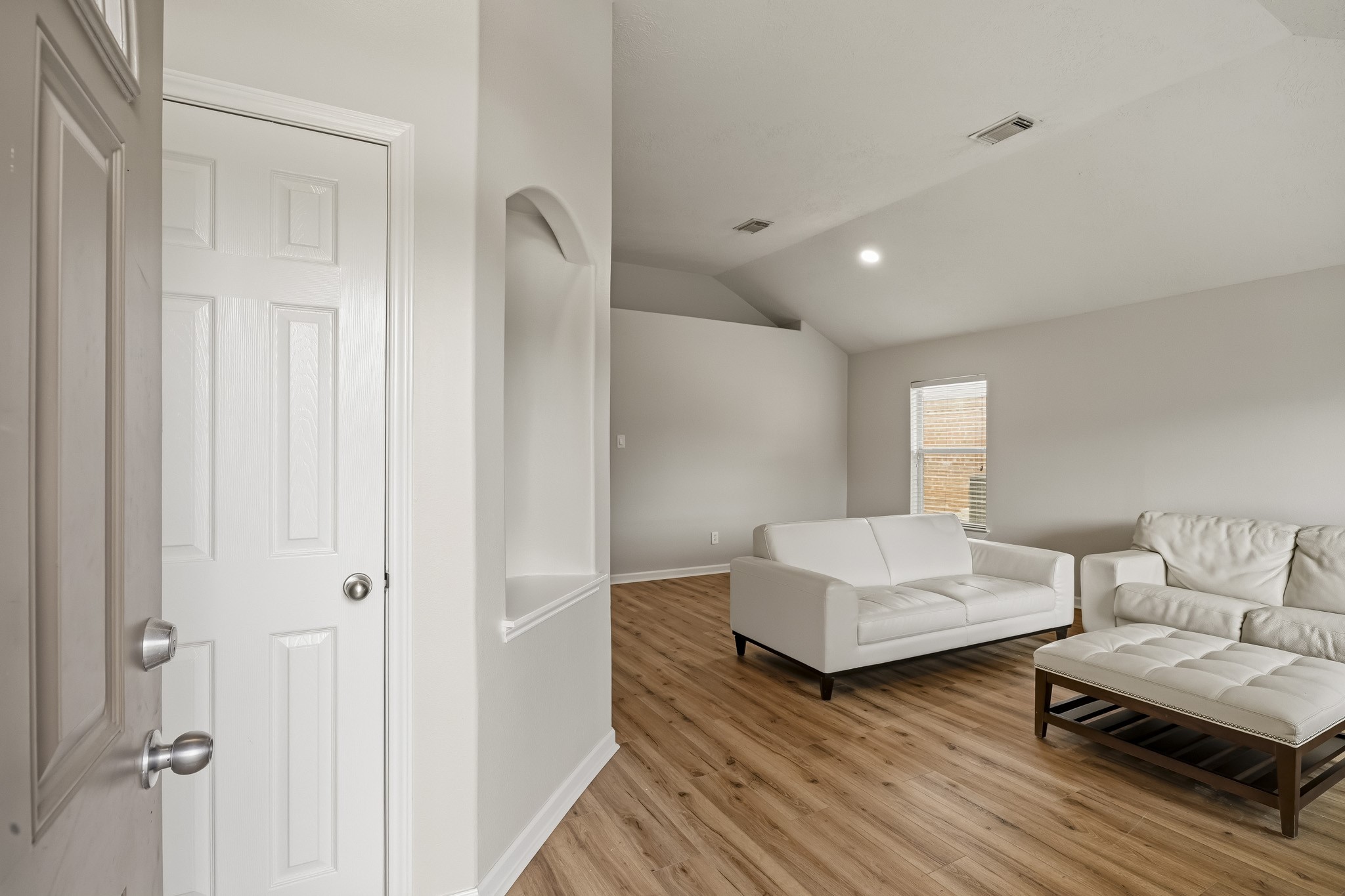 Versatile flex space offers plenty of room for a playroom or lounge area.