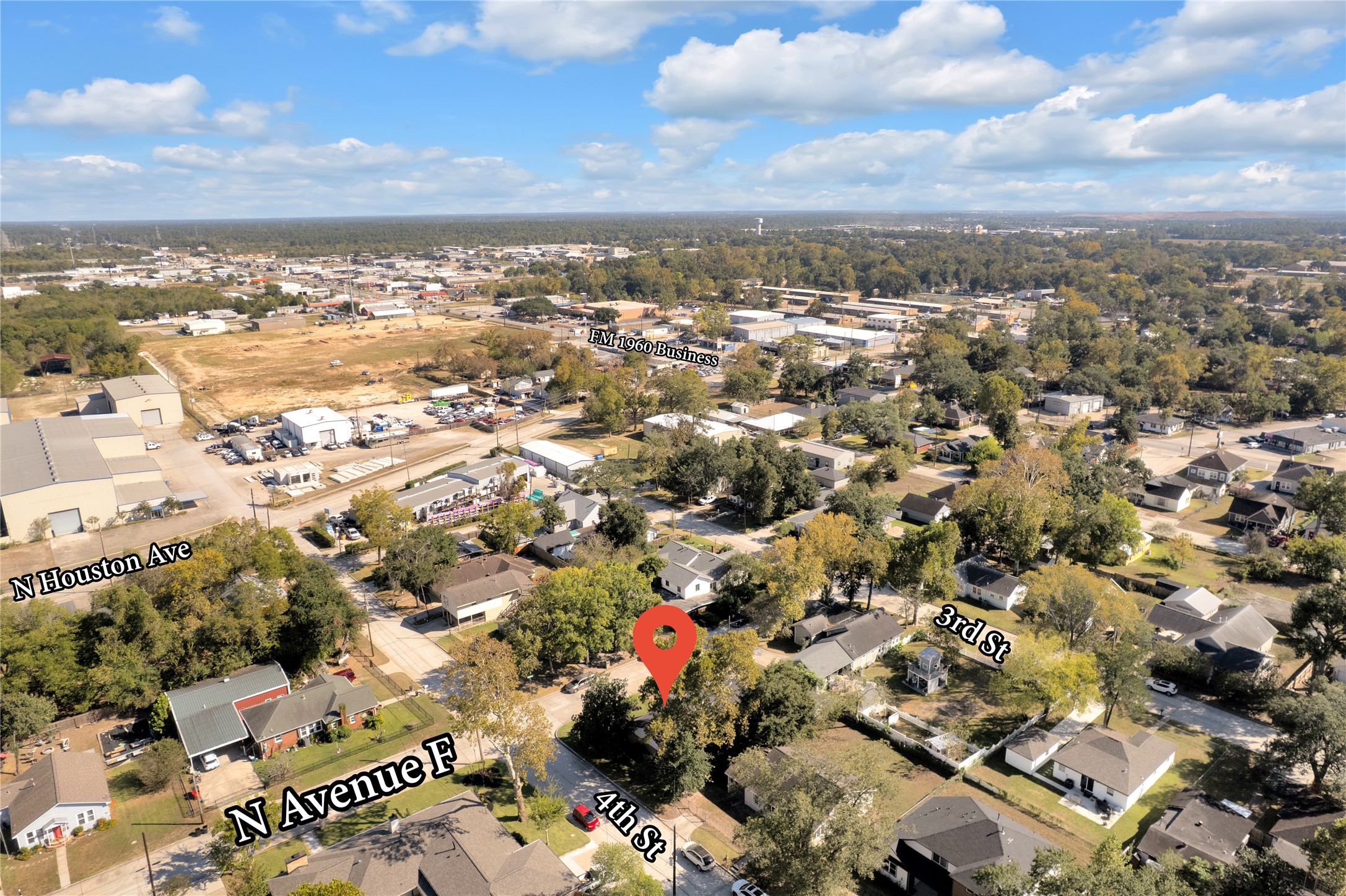 Charming neighborhood setting with mature trees, offering easy access to major roads and local amenities. Ideal for those seeking convenience and community.