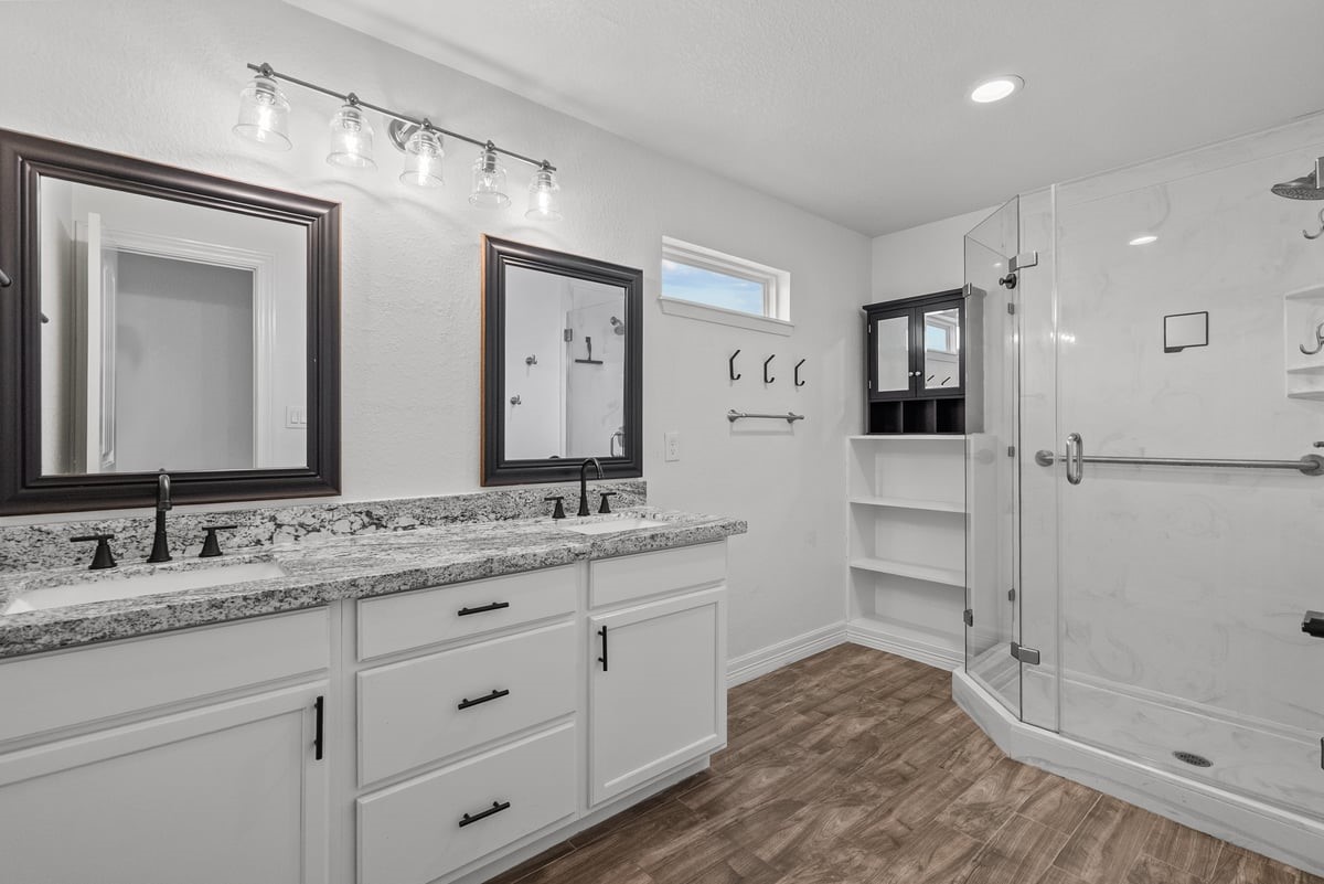 Grand Primary Bathroom, Double Sinks, Lots of Storage, Large Shower - Beautiful Space!!