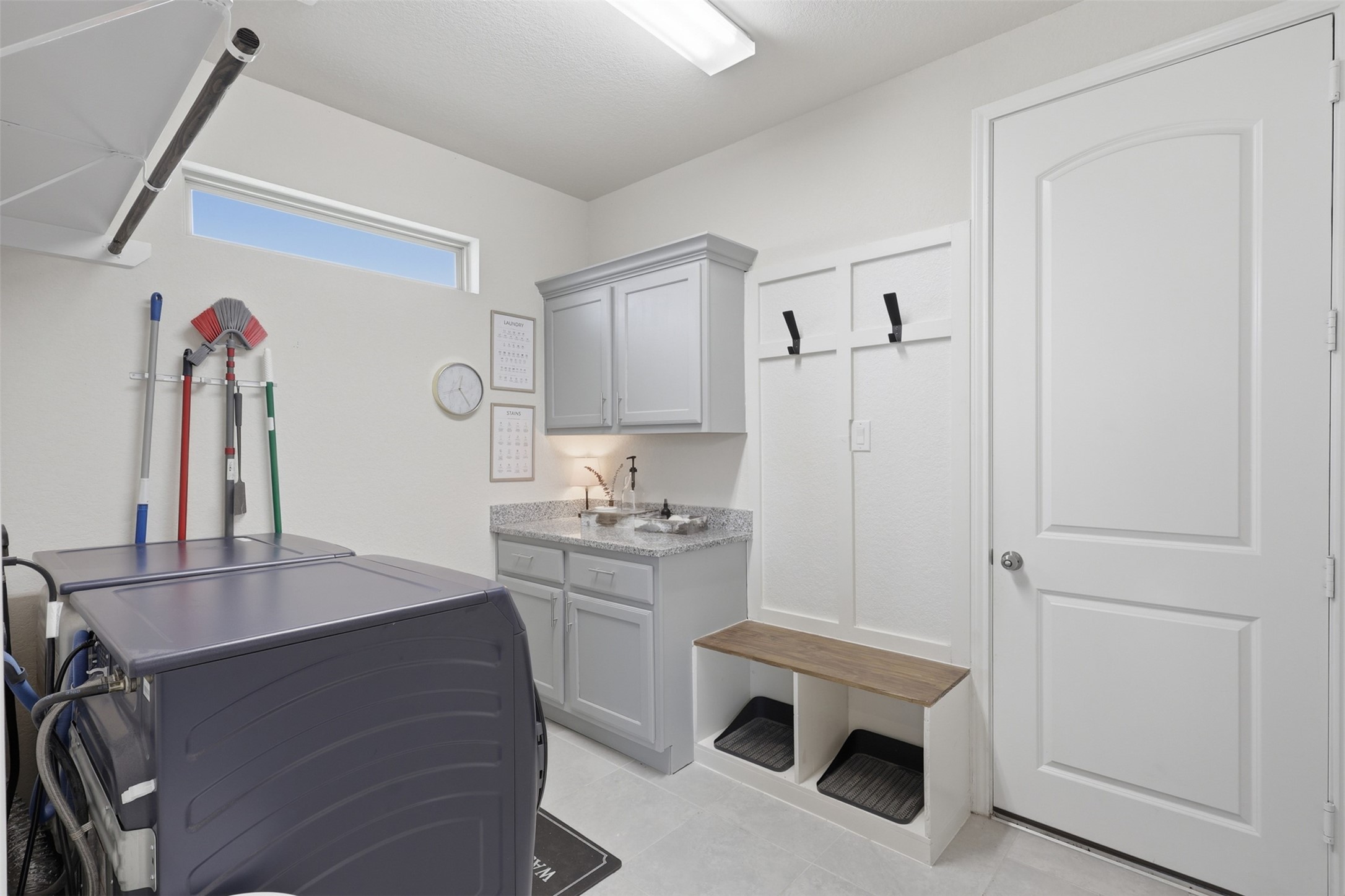 Convenient mudroom and laundry room just off the garage.