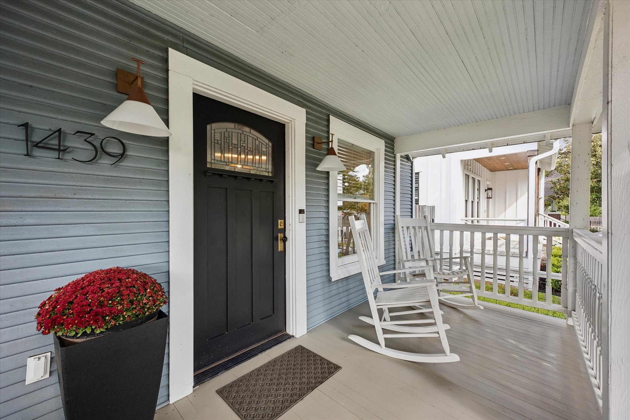 Inviting front porch welcomes you to the home