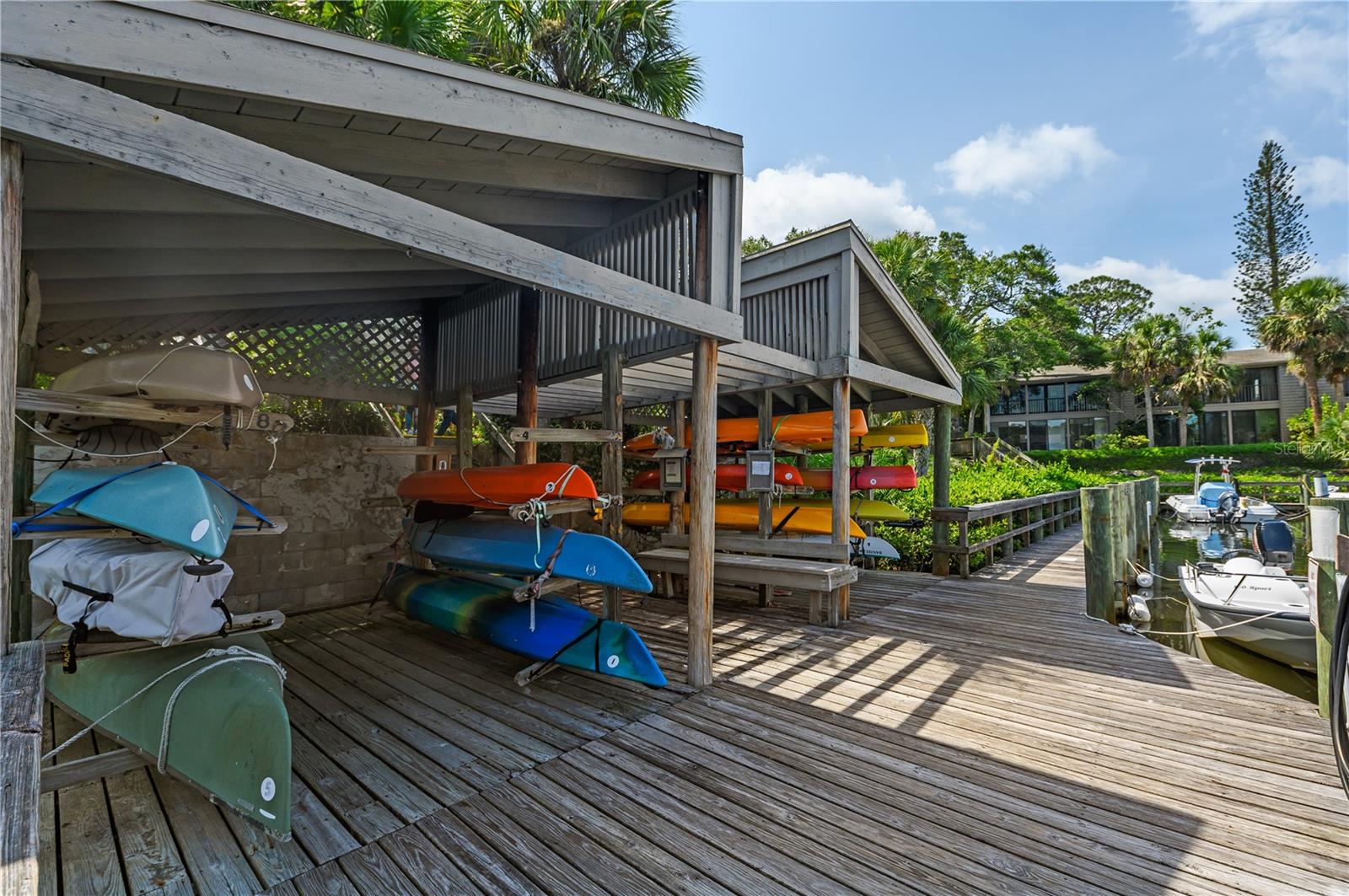 Kayak/Canoe storage throughout Pelican Cove
