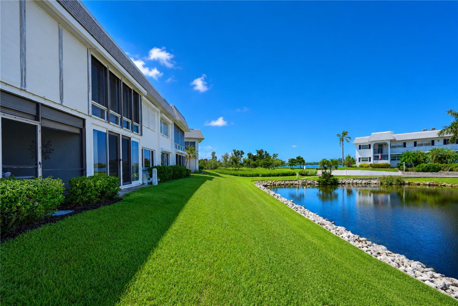 View across back of condo to bay front park