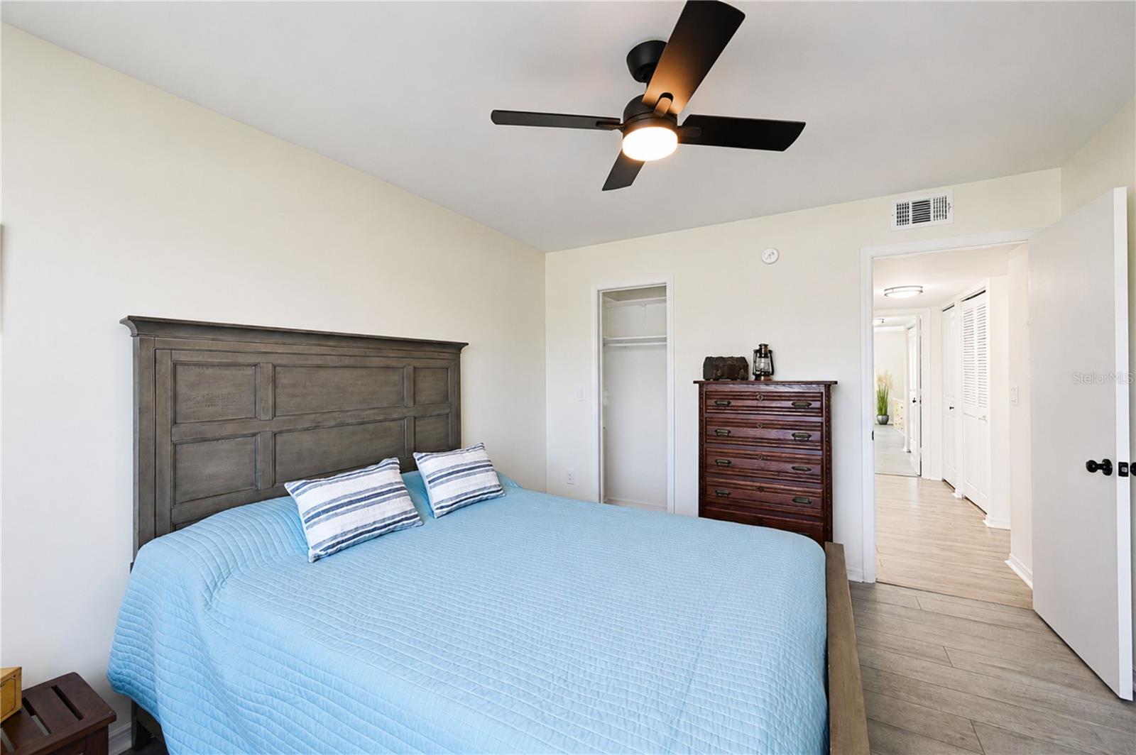 The walk-in closet is handy for you and your visitors