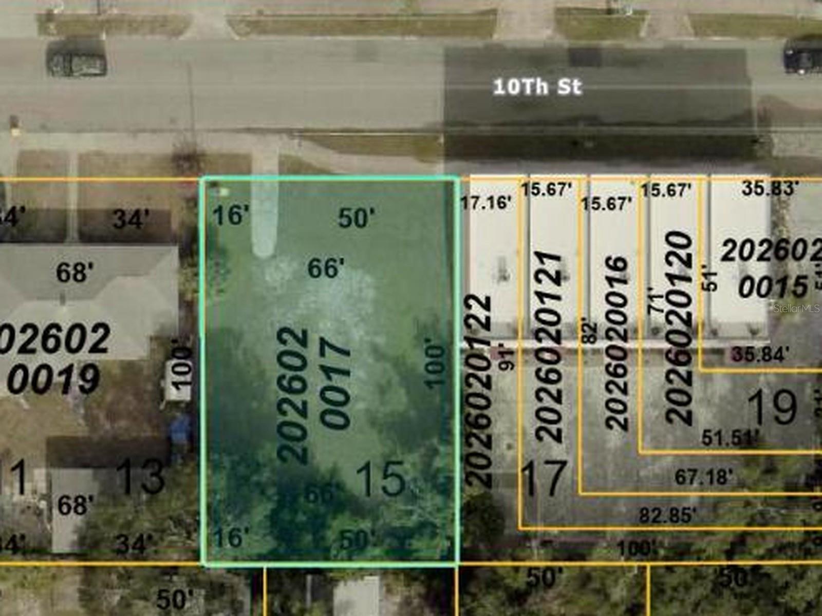Aerial parcel map - lot boundary