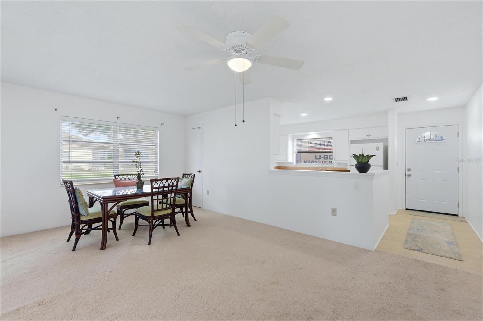 Dining table location is flexible to your preferred layout. U-Haul not included.