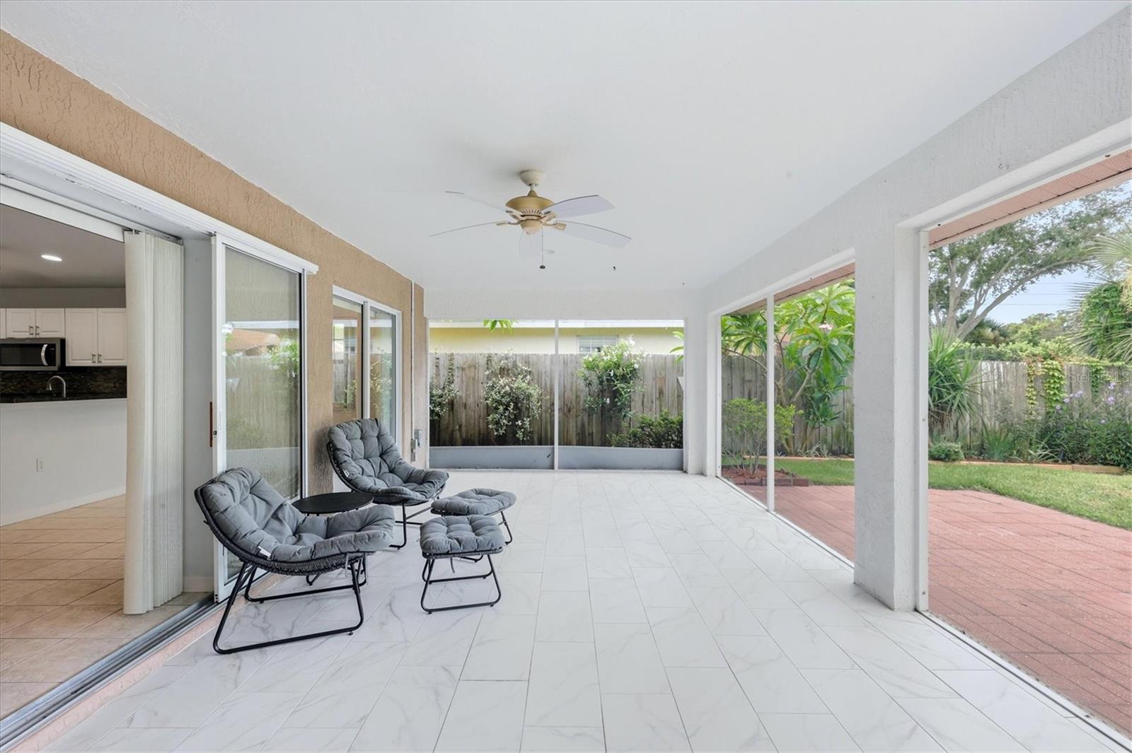 Large Screened and tiled Patio