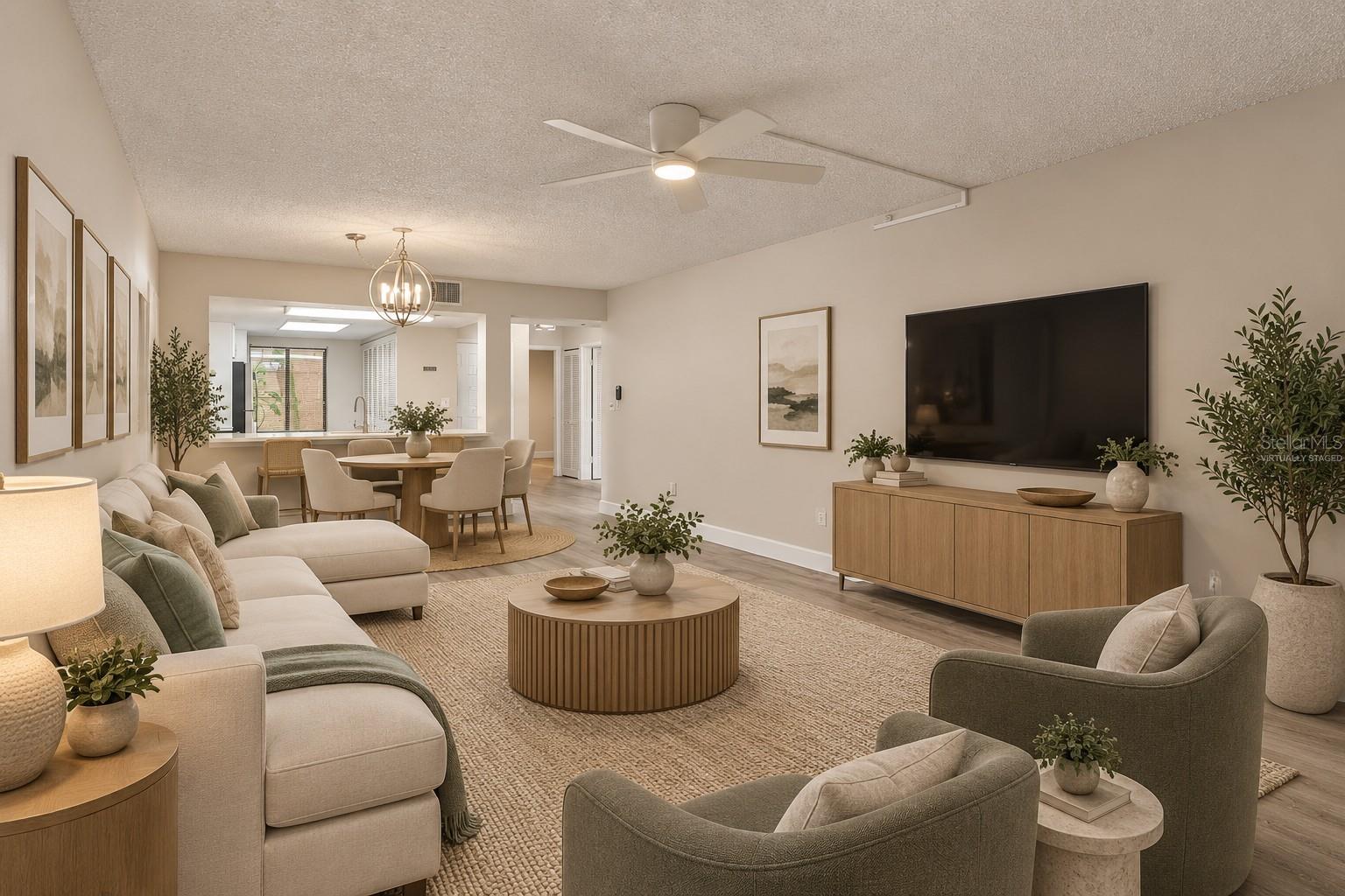 Living Room and Dining Room - Virtually Staged