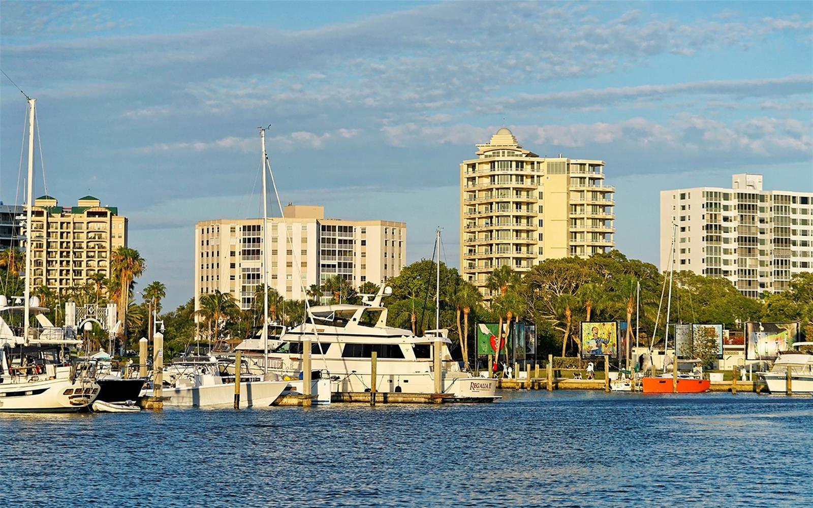 Aerial of Marina Jack and Sarasota Bayfront Park