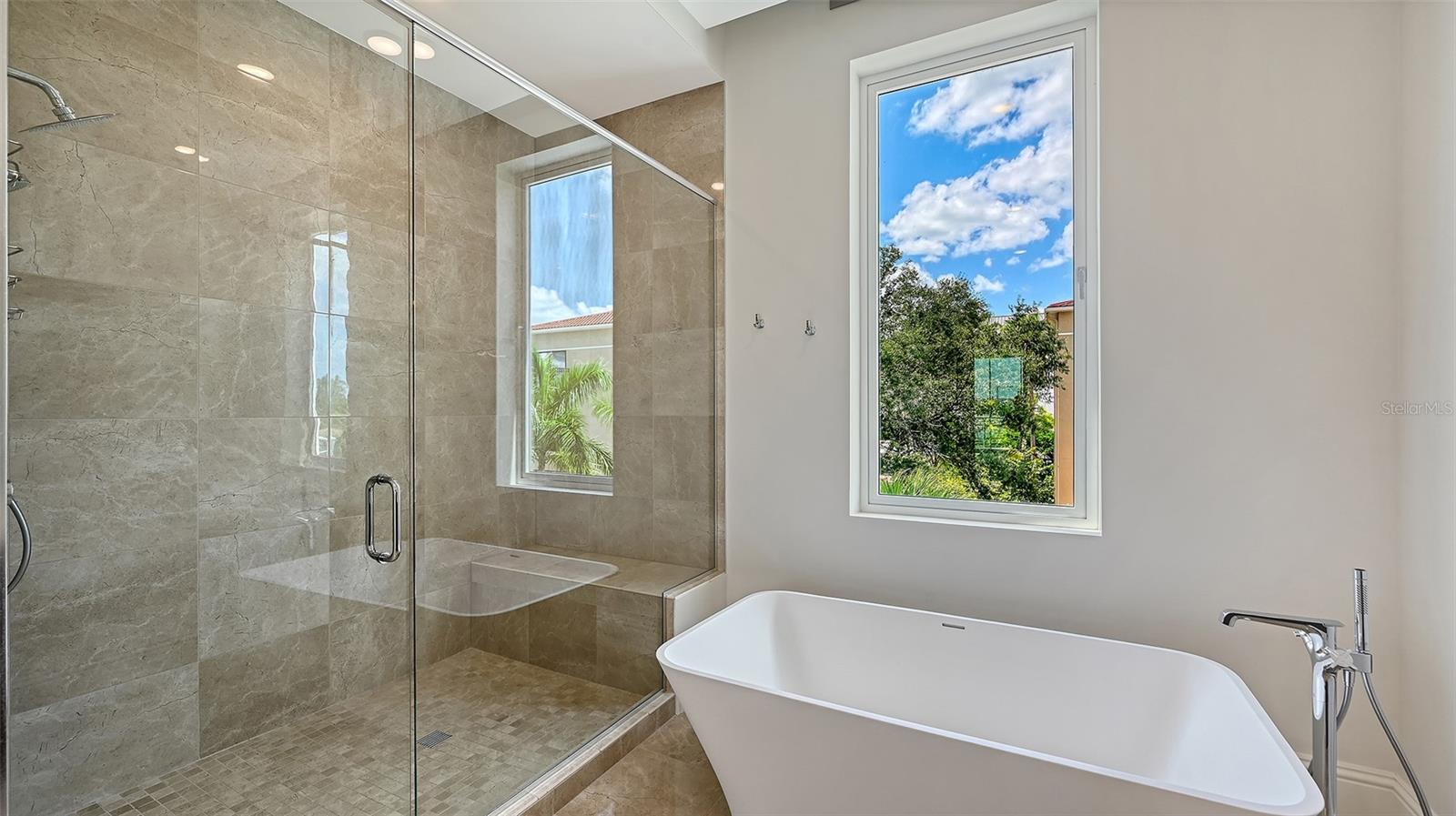Separate tub and shower in primary bath
