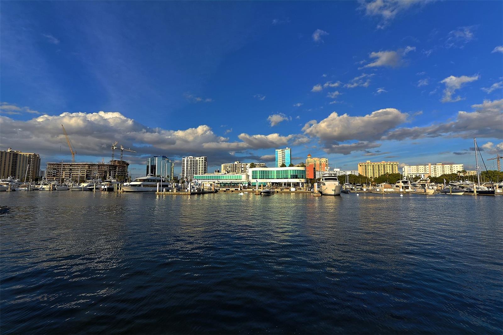 Bayfront aerial view of Marina Jack