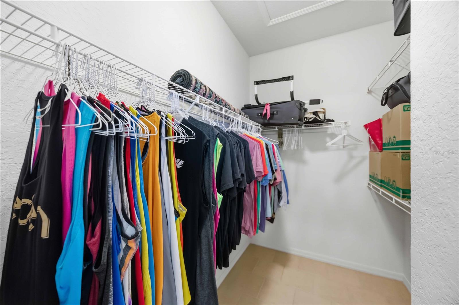Walk in closet in the primary suite