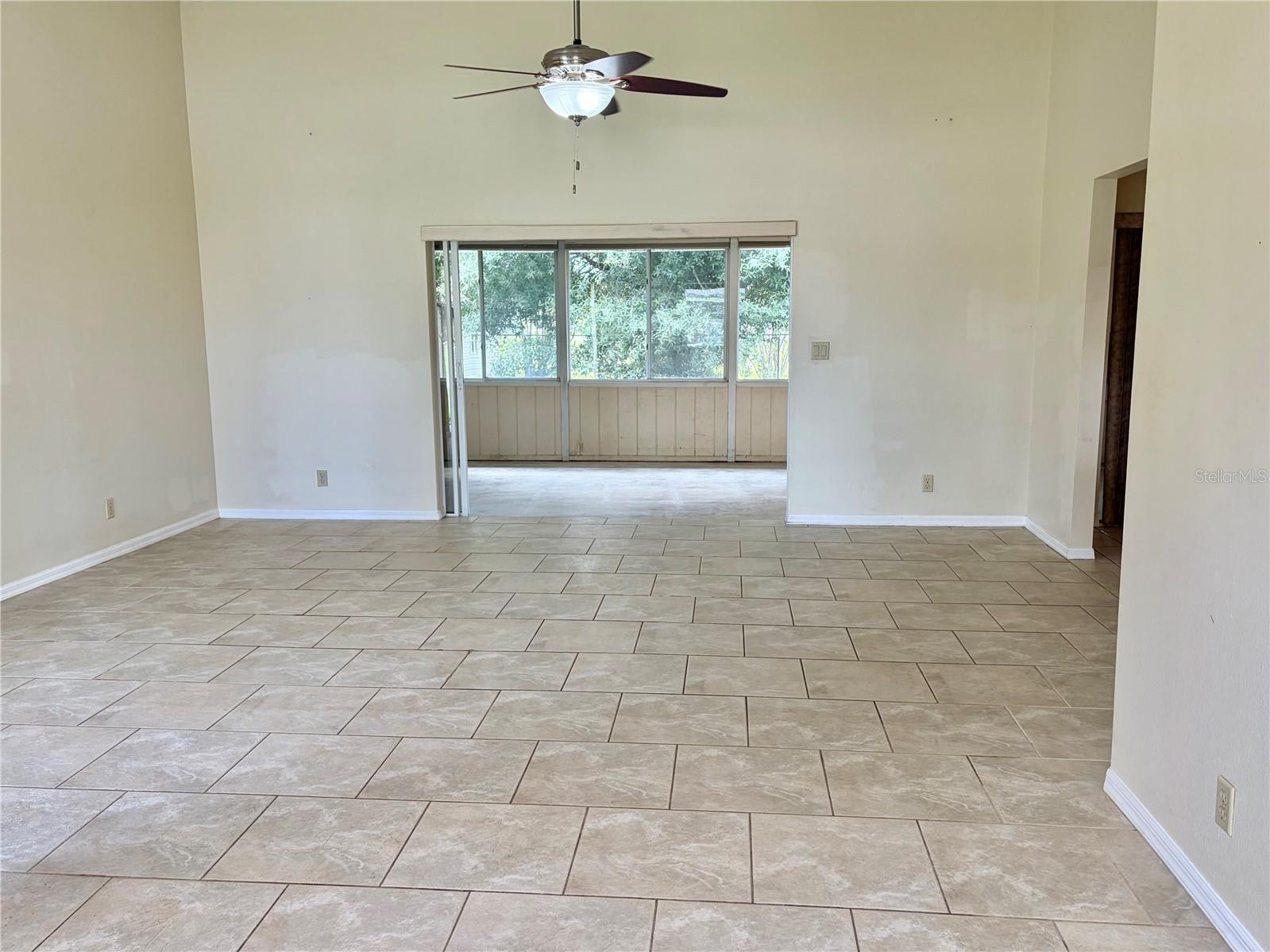 Living Room with Tile Floor