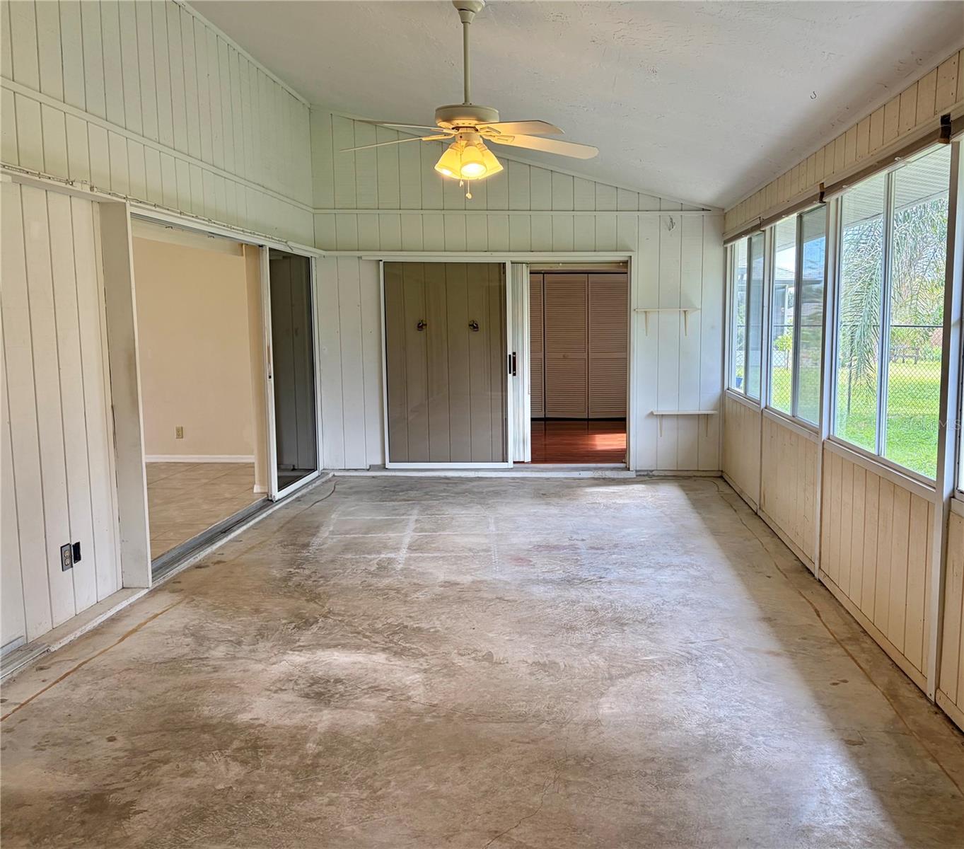 Florida Room with Windows Across Back and split AC system