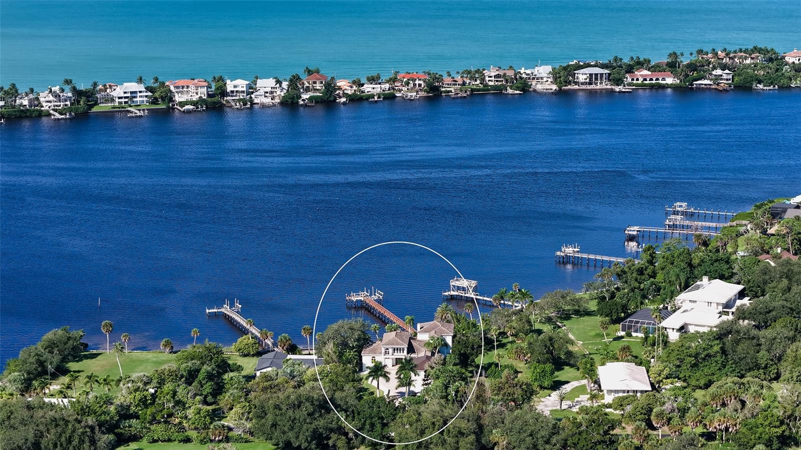 Ariel view of property on Blackburn Bay