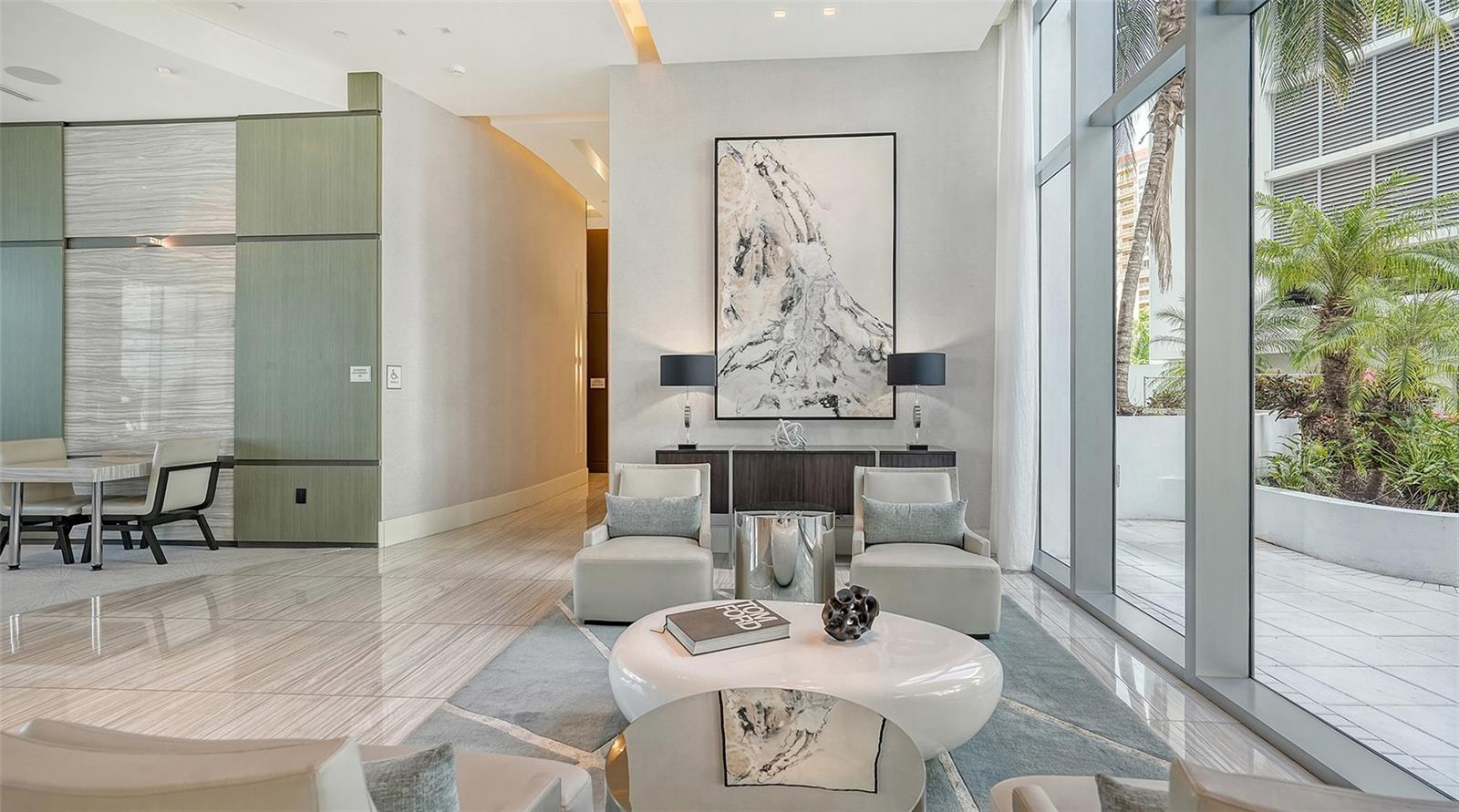 An exquisite lobby showcasing sophisticated design, luxurious finishes, and timeless elegance.