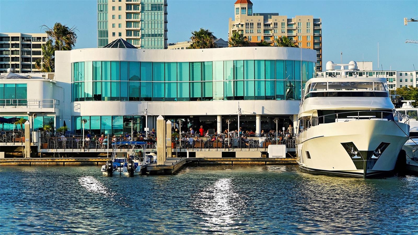 Dine waterfront at Marina Jack, where stunning Sarasota Bay views and the picturesque marina create an unforgettable setting for exceptional dining.