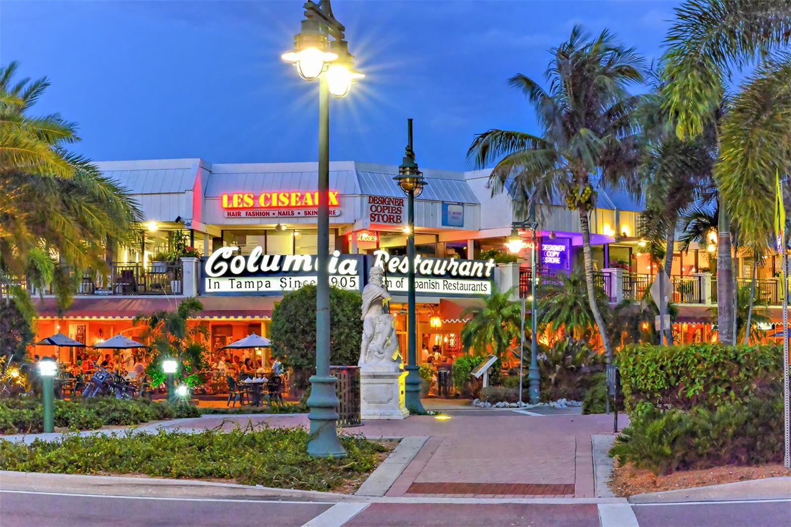 Located on St. Armands Circle, Columbia Restaurant offers authentic Spanish-Cuban cuisine in a vibrant setting rich with historic charm.