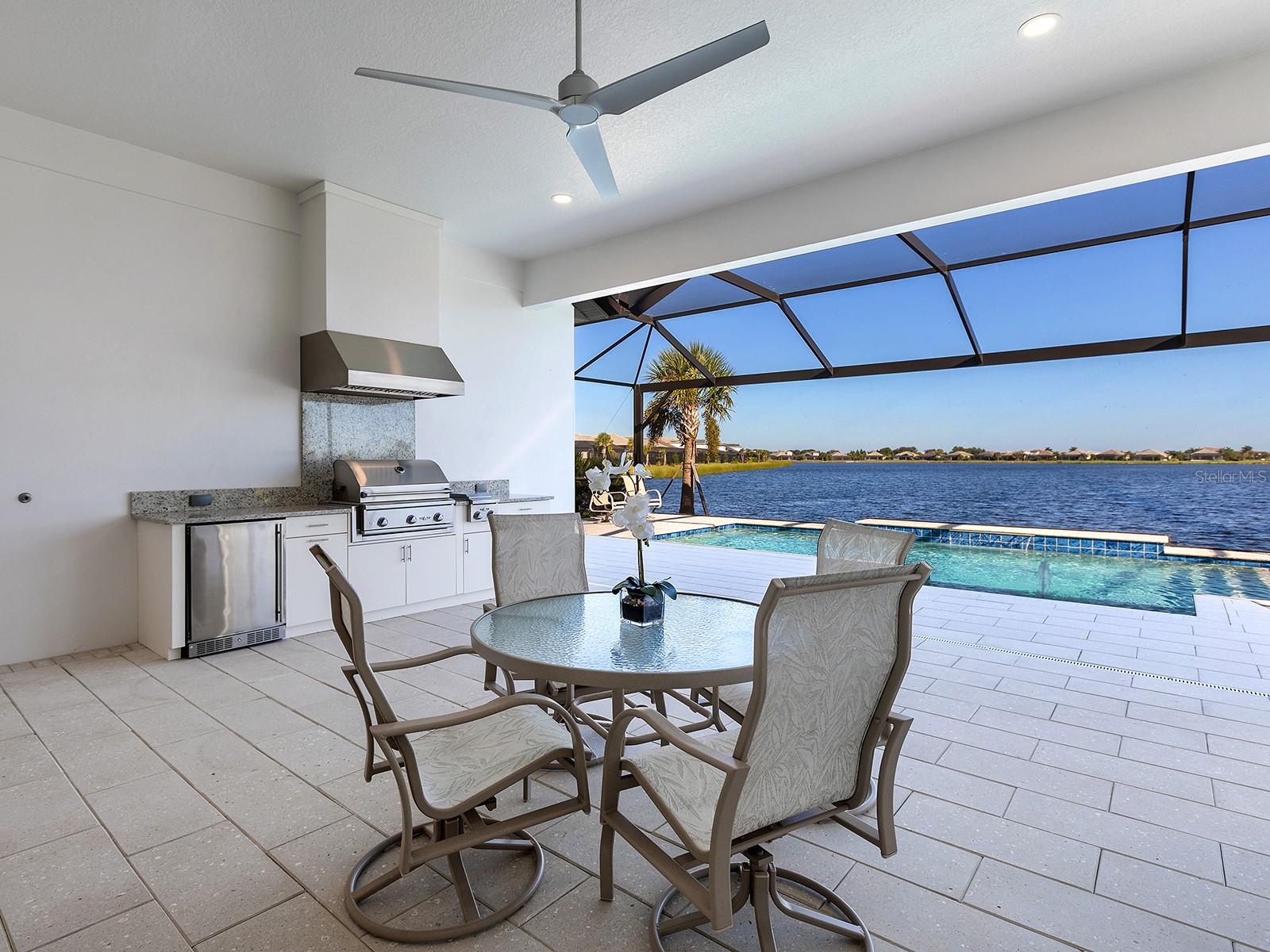 Lanai with outdoor kitchen