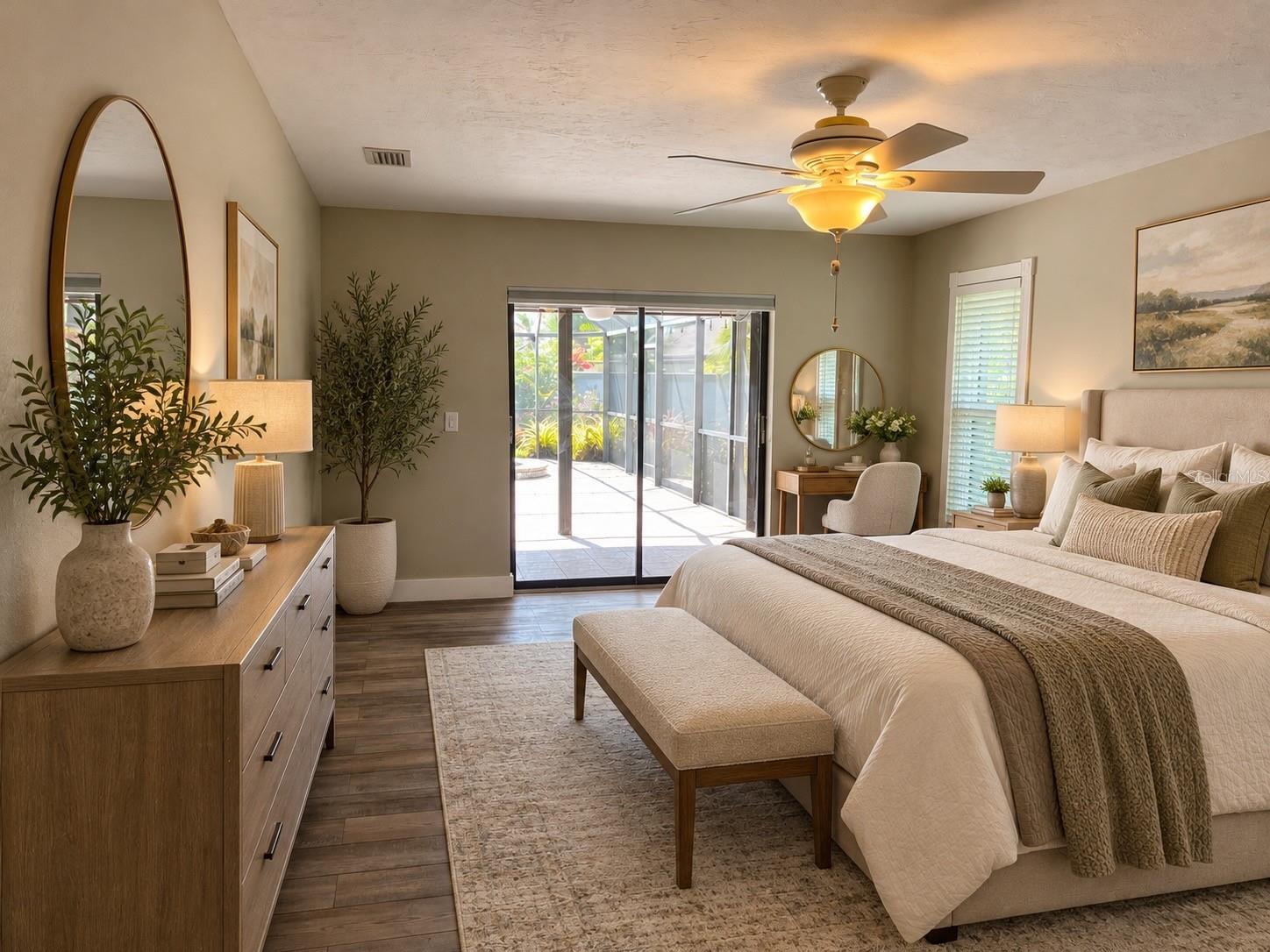 VIRTUAL Staged Primary Bedroom