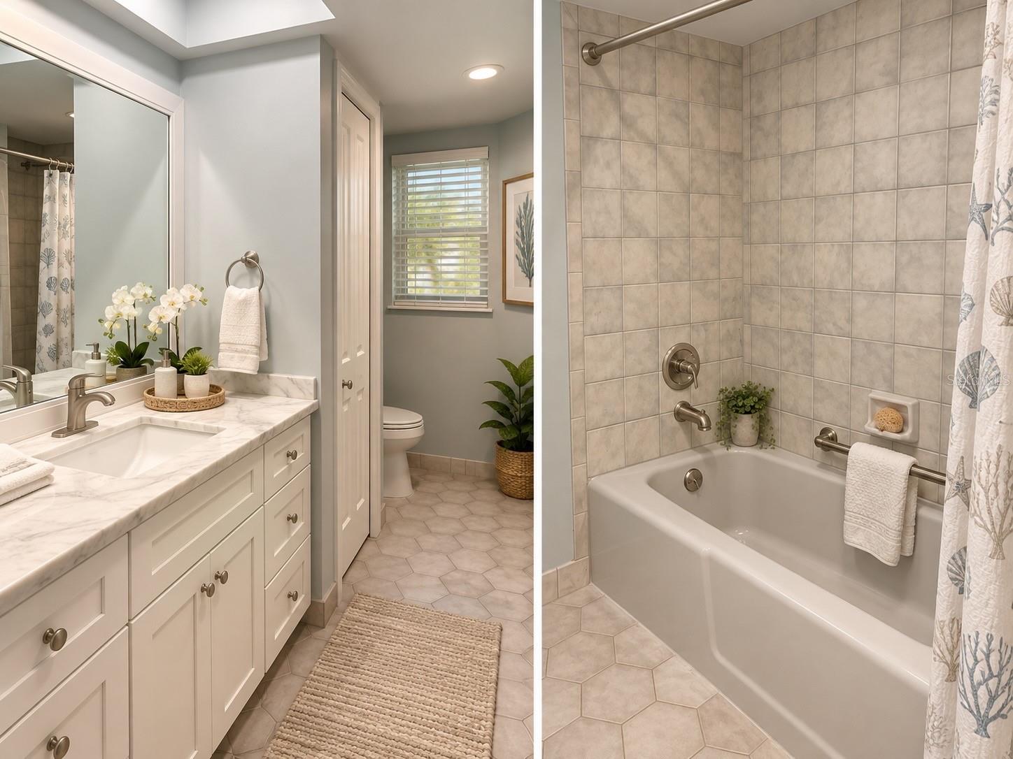 VIRTUAL Staged Primary Bathroom