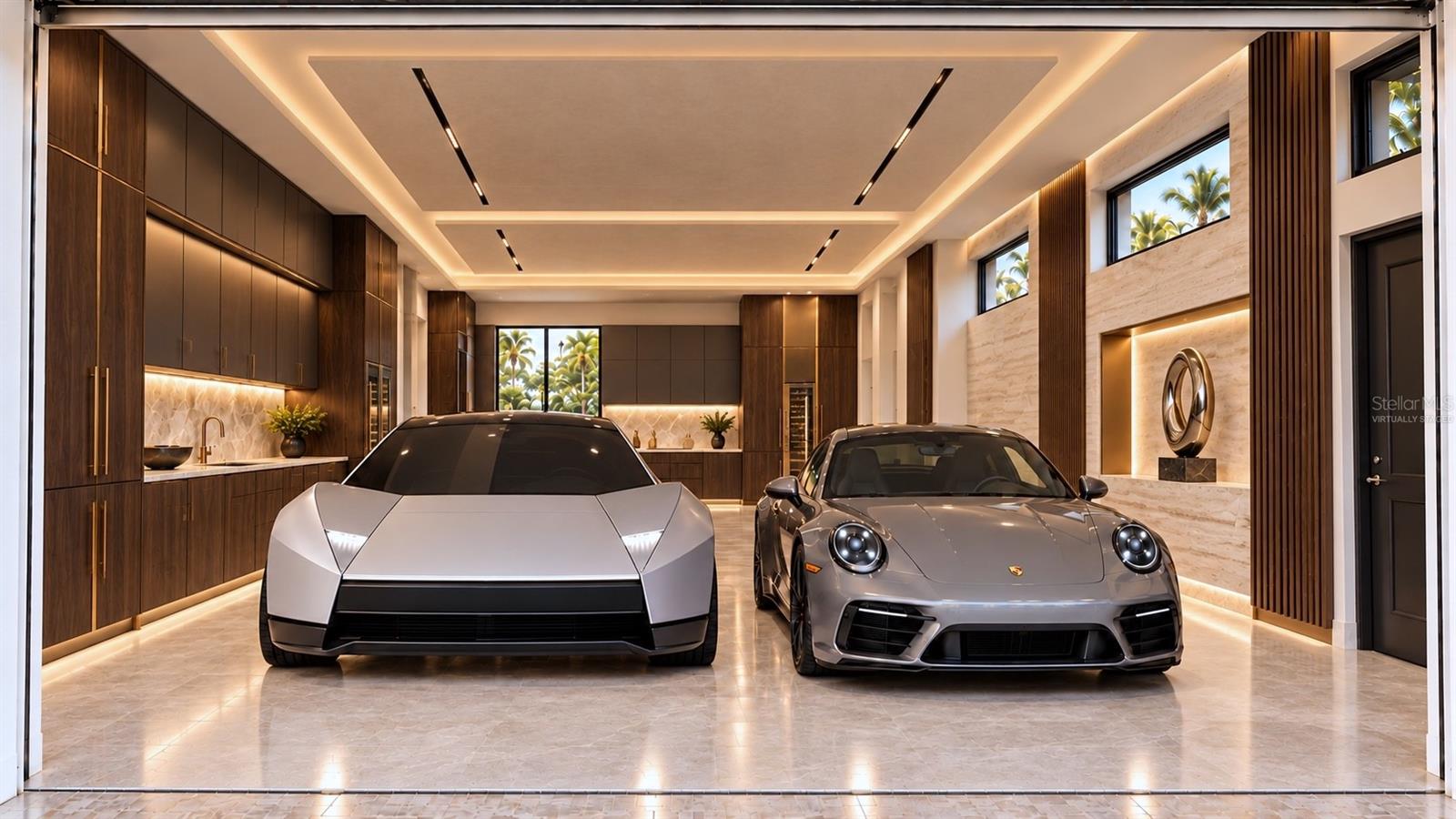Garage. Virtually staged.