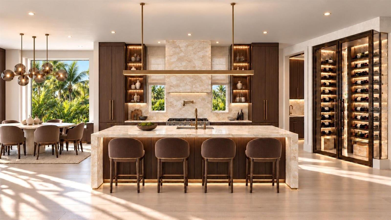 Kitchen. Virtually staged.