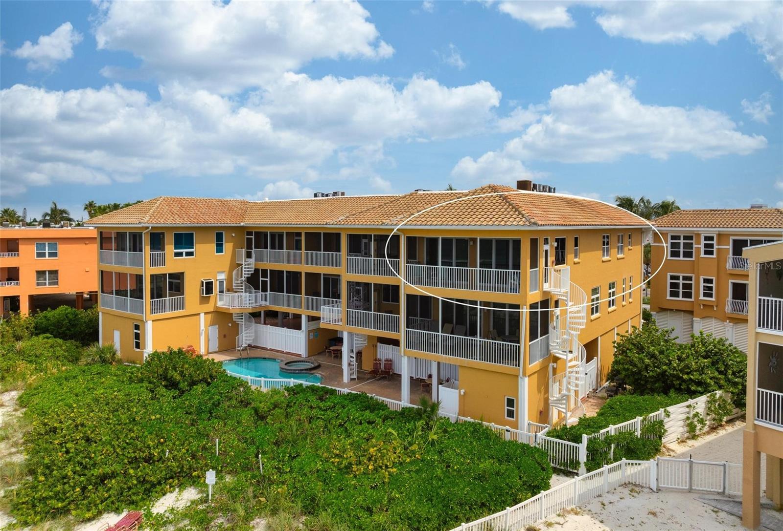 Rear elevation of Marbella Beachfront Villa Unit 1