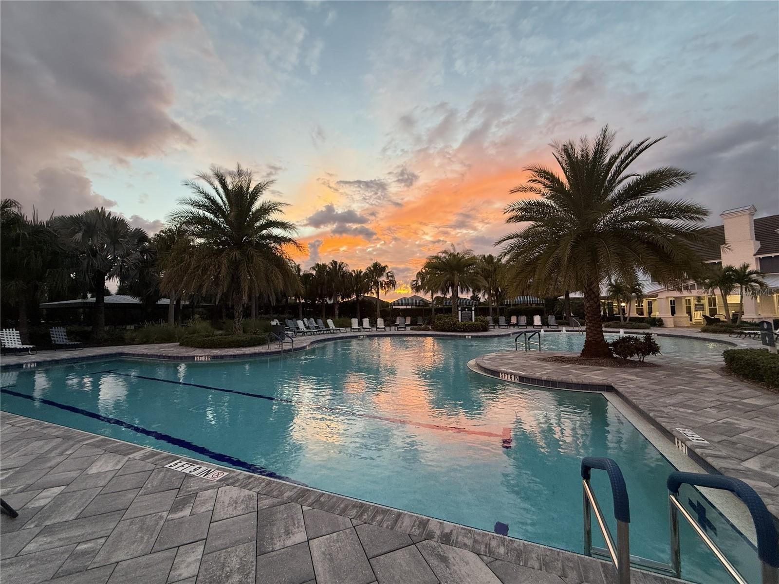 Sunset from Community Pool No Filters