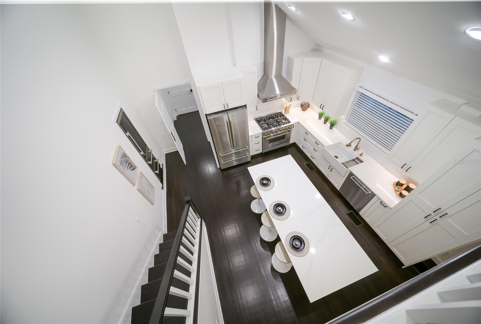 View of the kitchen from the loft.