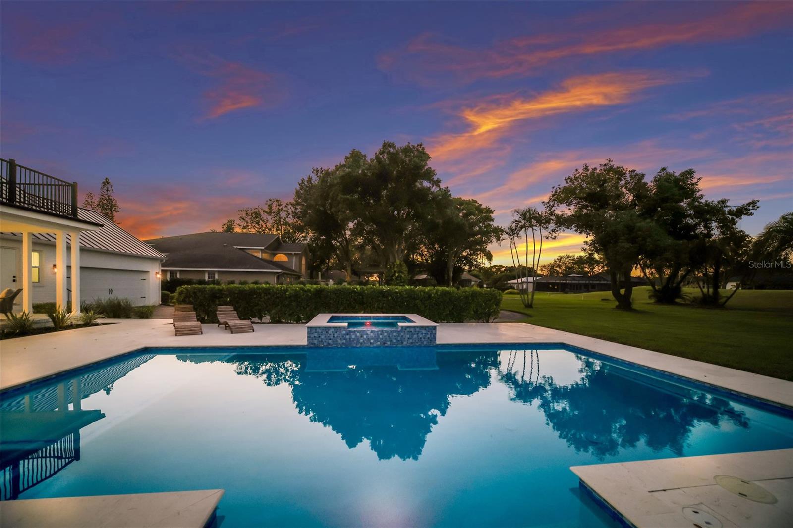 Large enough for lap swimming or relaxing.
