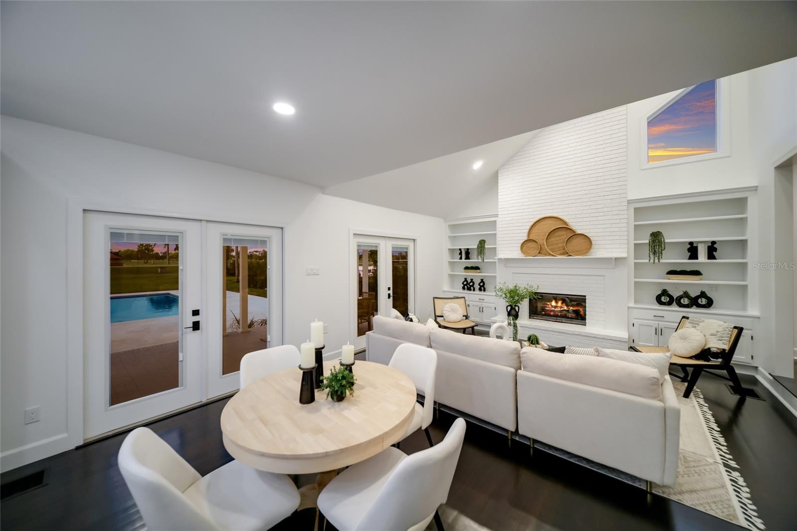 Great flow from the kitchen to the family room.