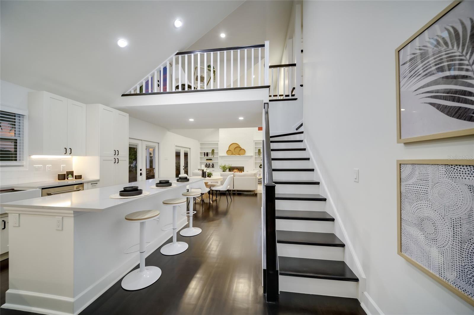 Large, thoughtfully designed upgraded kitchen.