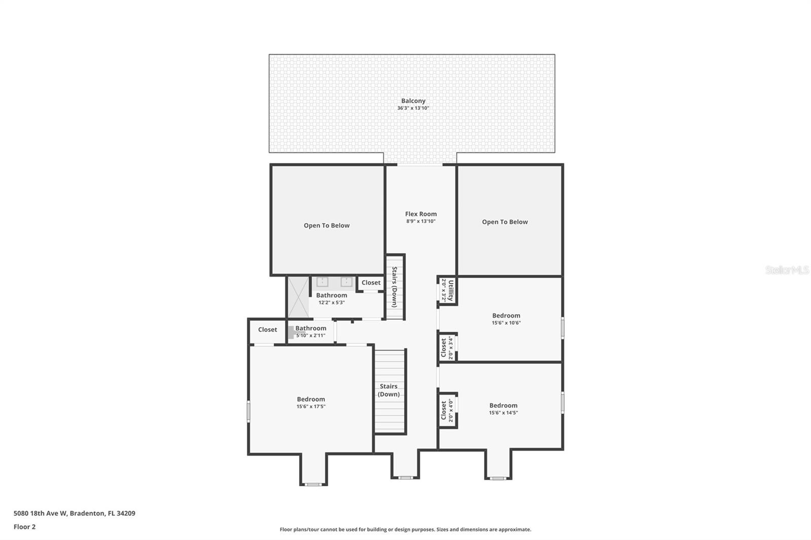 Floor plan of second floor.
