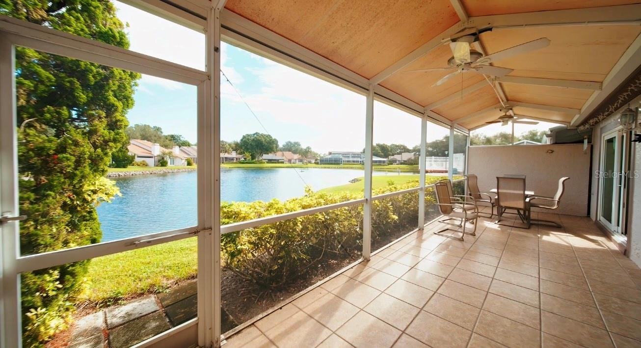 Lakefront views from inside lanai