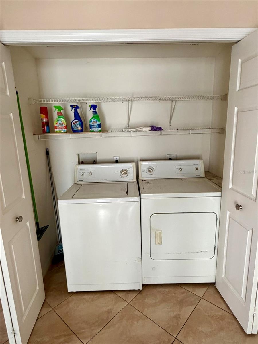 Inside laundry closet